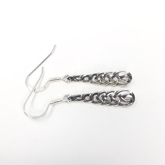 Sterling Silver Celtic Endless Weave Earrings - Picture 2 of 4
